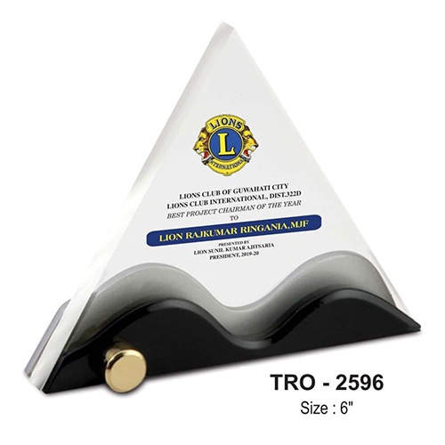 Tro-2596 6 Inch Acrylic Mementos - Color: Various Colors