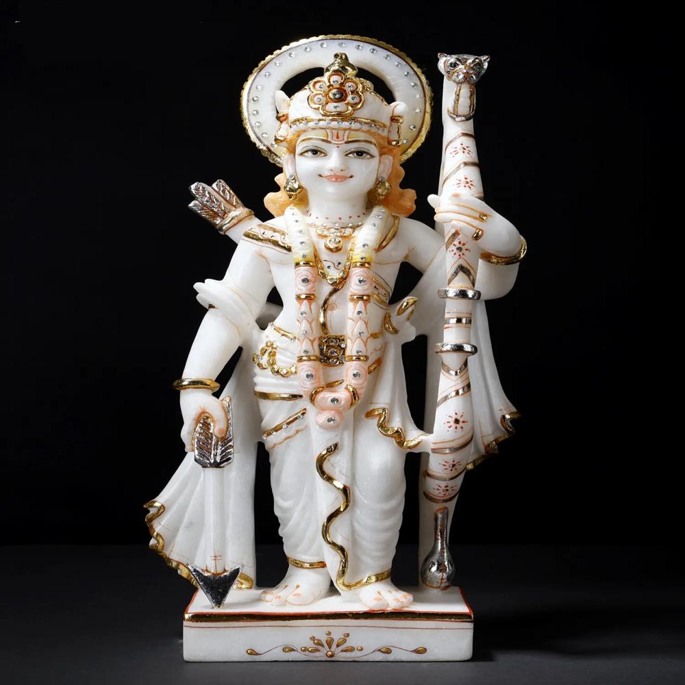 Marble Ram Darbar Statue - Color: Whitw