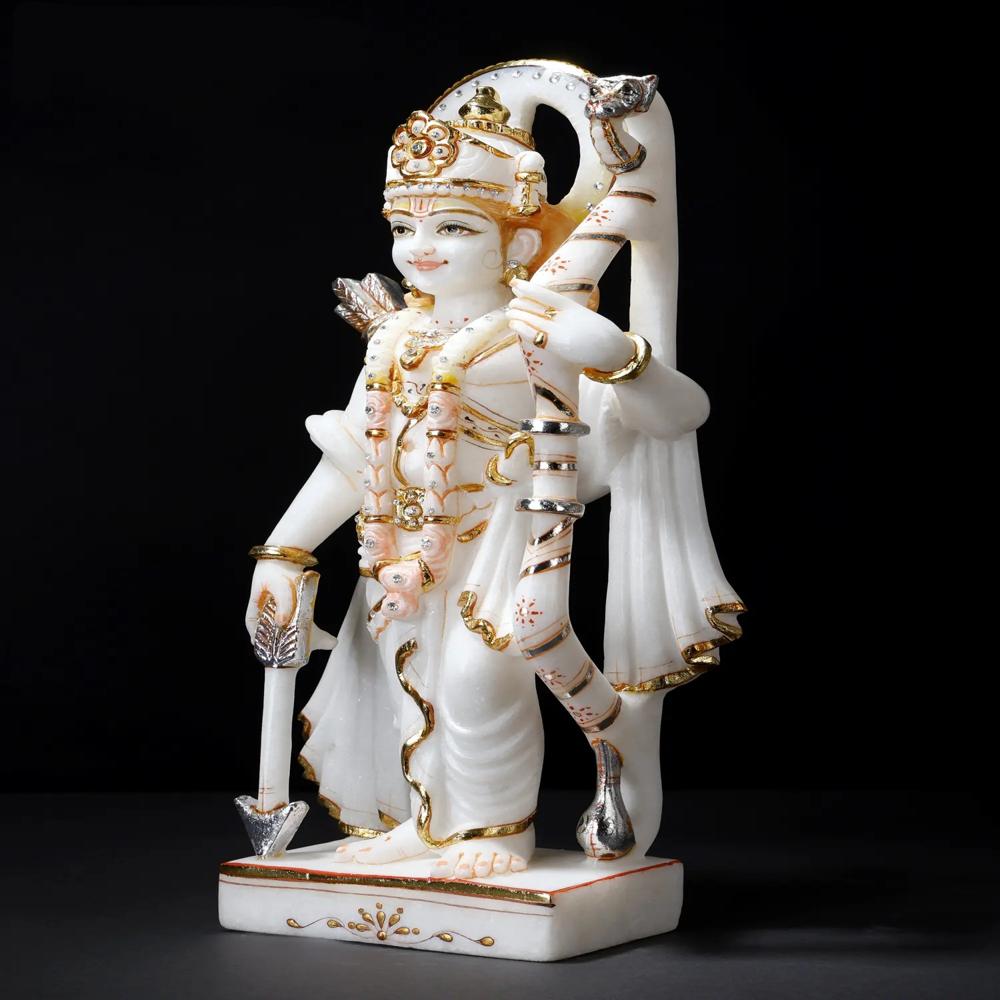 Marble Ram Darbar Statue - Color: Whitw