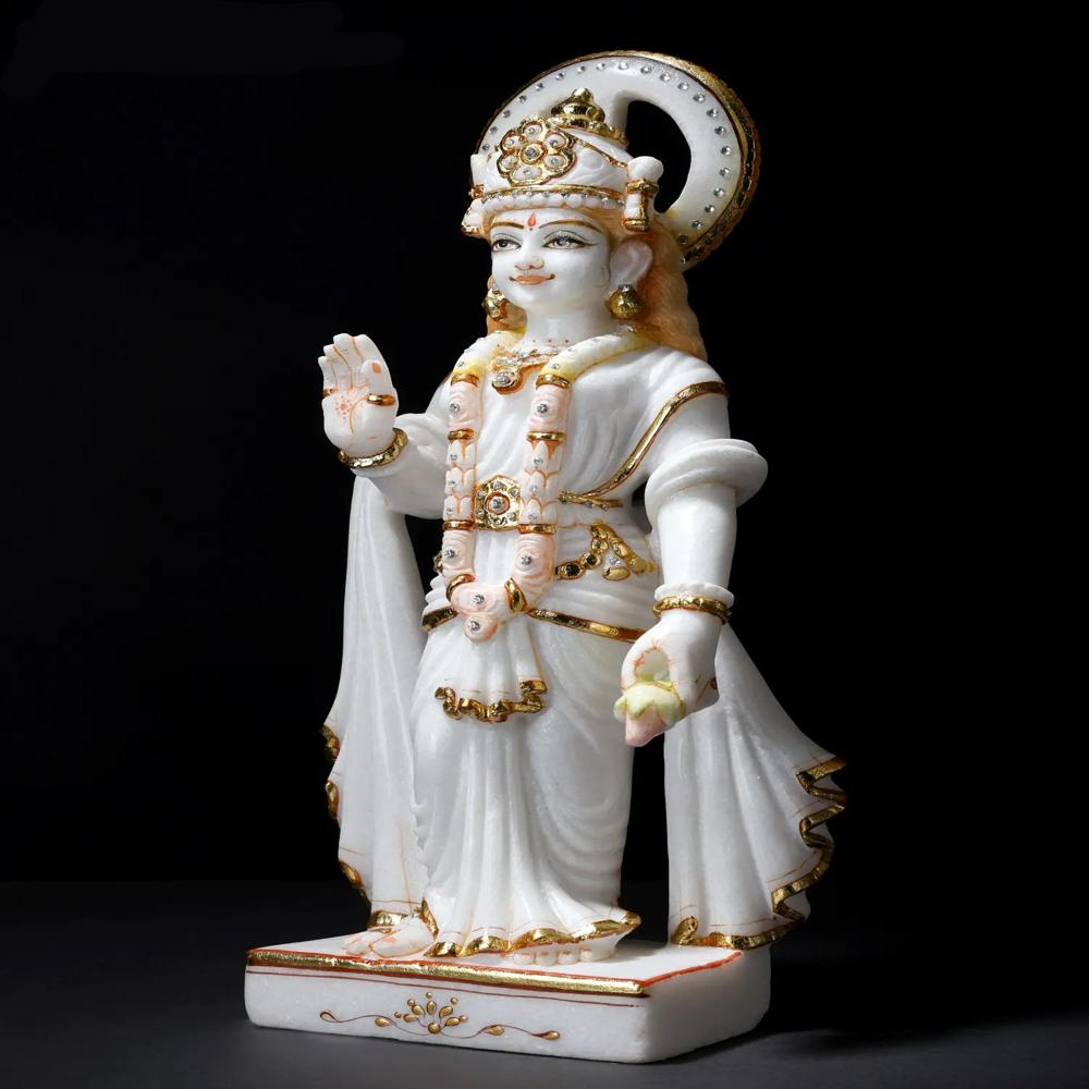 Marble Ram Darbar Statue - Color: Whitw