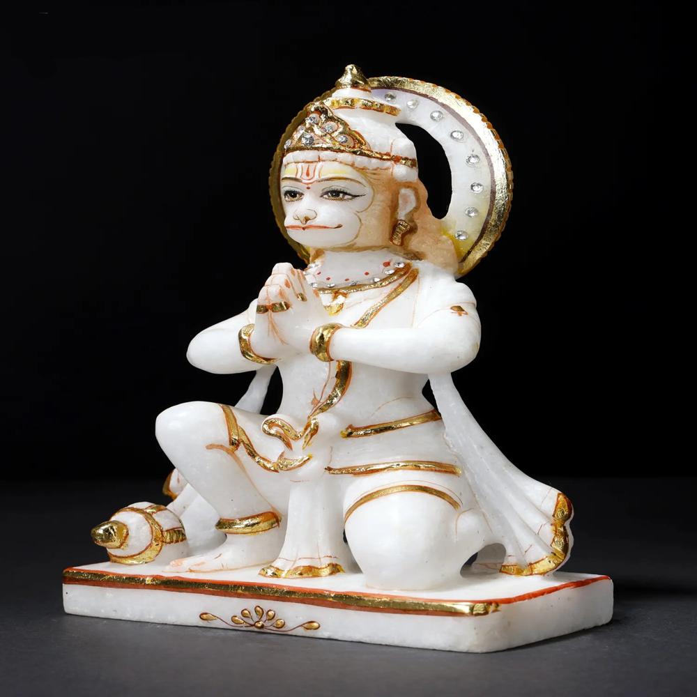 Marble Ram Darbar Statue - Color: Whitw