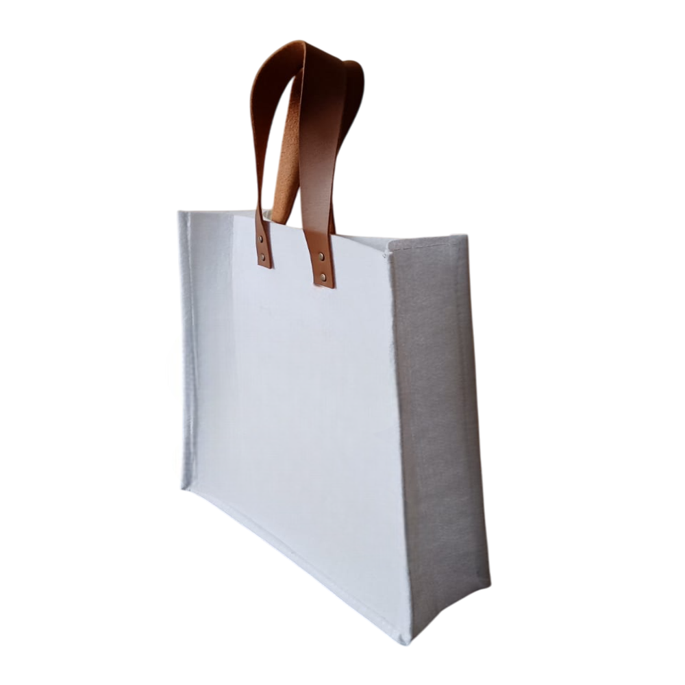 White Felt Bag - Pattern: Plain