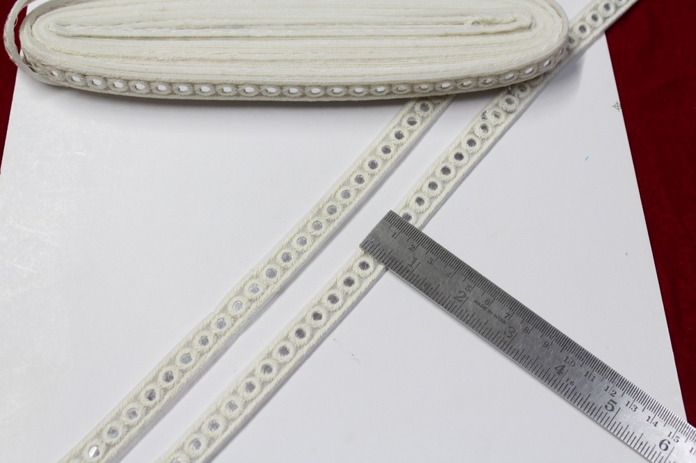 Off White Border Lace - Design: Embroidery