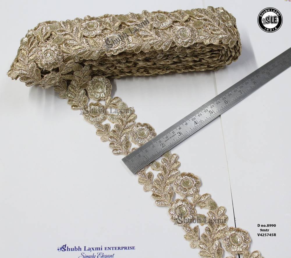 Golden Embroidery Lace - Decoration Material: Sequins