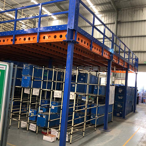 Paint Coated Industrial Mezzanine Floor To Powder Coated Industrial Mezzanine Floor - Color: Blue