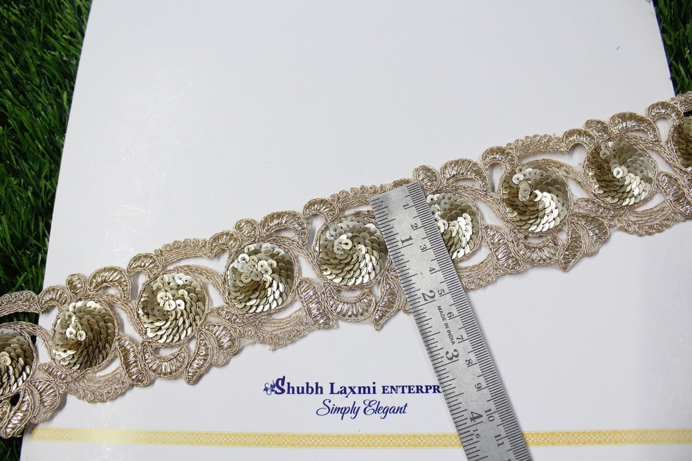 Golden Sequence Embroidery Lace