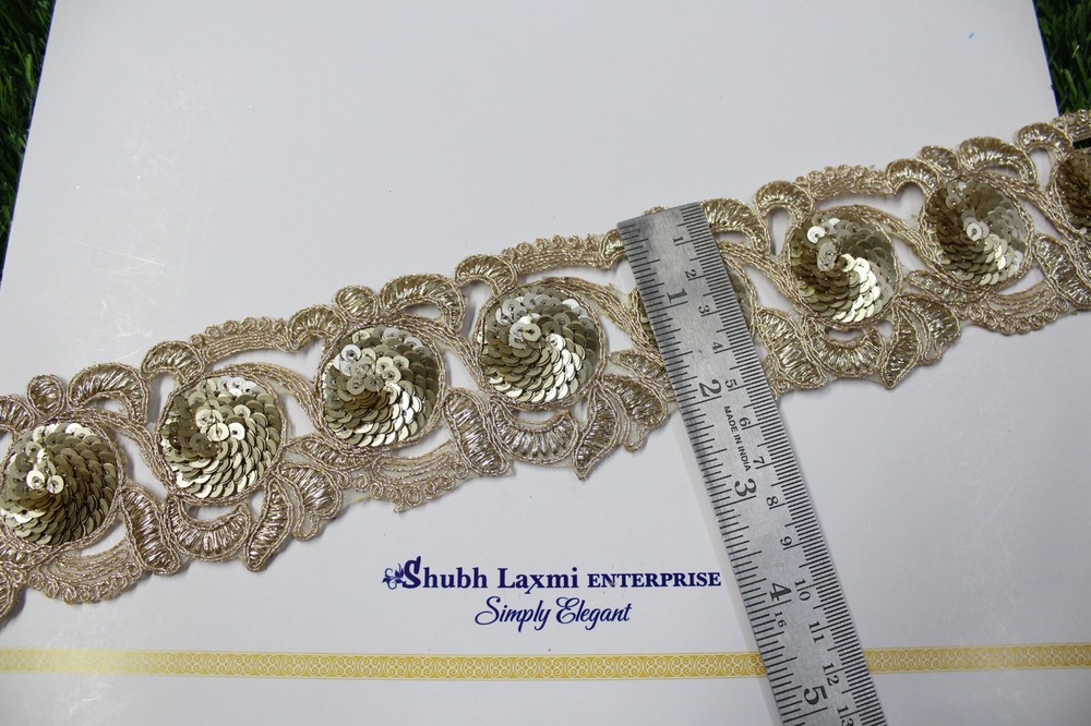 Golden Sequence Embroidery Lace