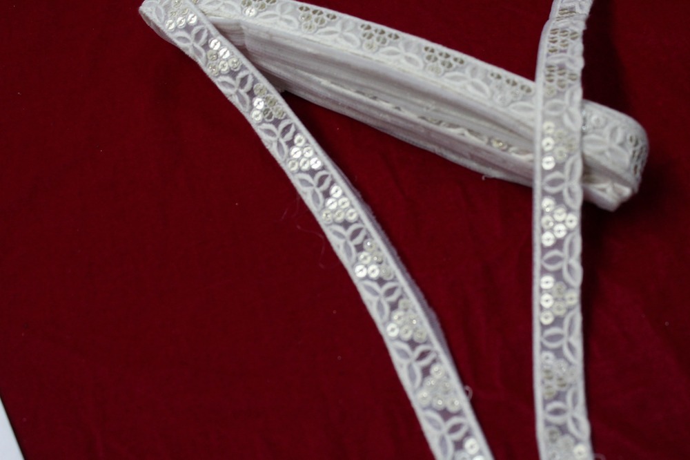 Off Whit Emboridery Lace - Decoration Material: Sequins