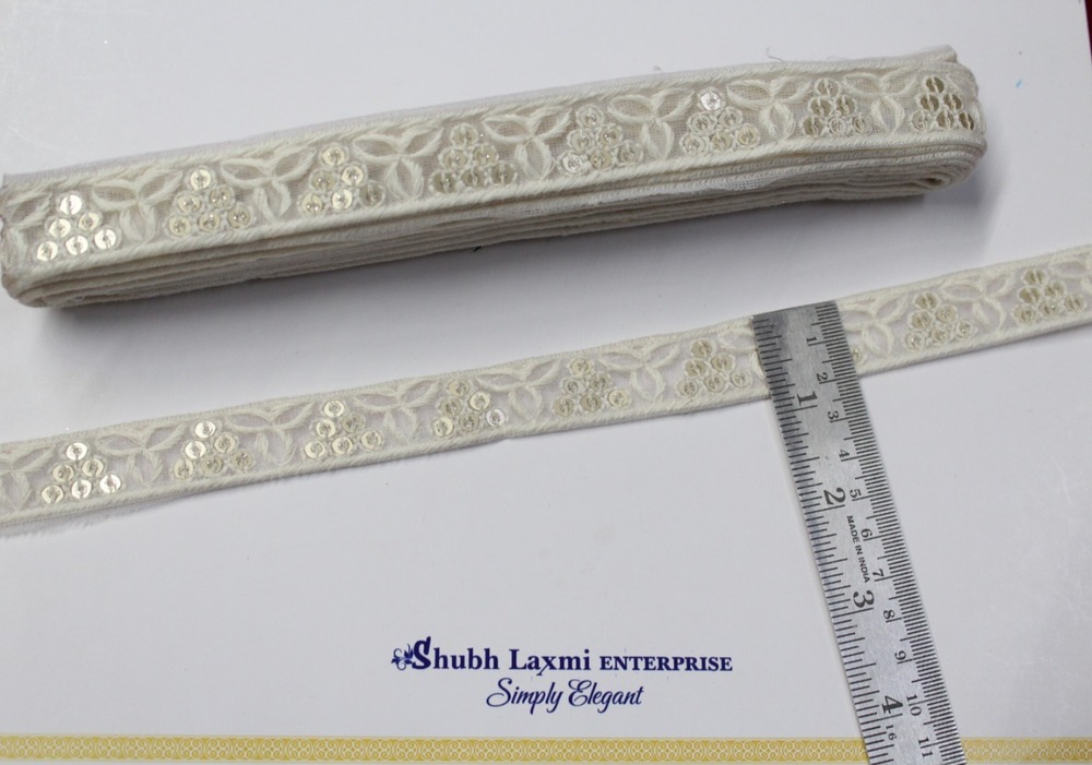 Off Whit Emboridery Lace - Decoration Material: Sequins