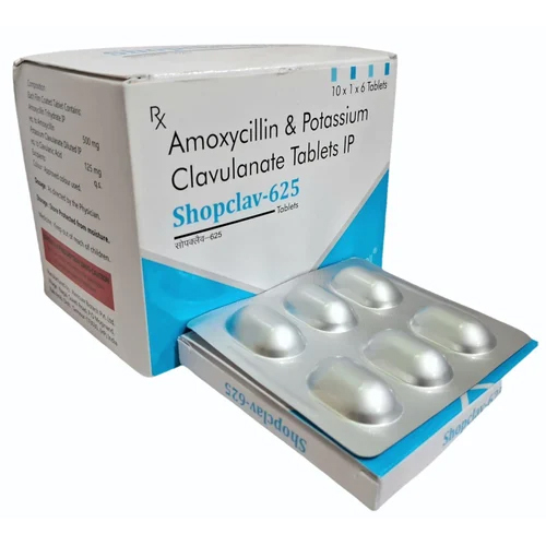 Amoxicillin Potassium Clavulanate - 10 Packs of 6 Tablets | General Medicine, Store in Cool & Dry Place, Follow Dosage Guidelines