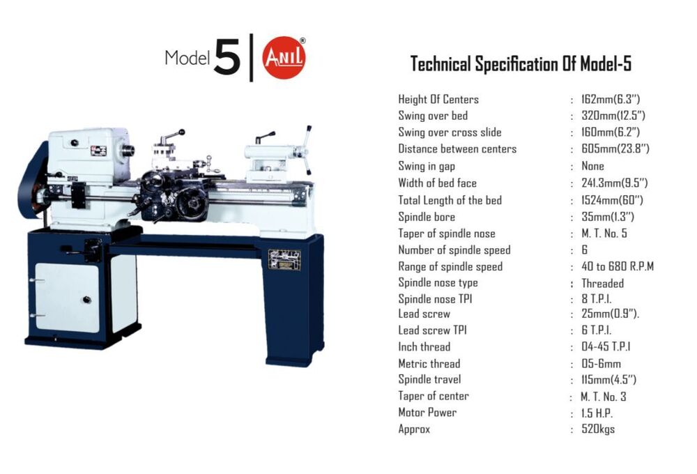 Model 5 Lathe Machine - Automatic Grade: Automatic