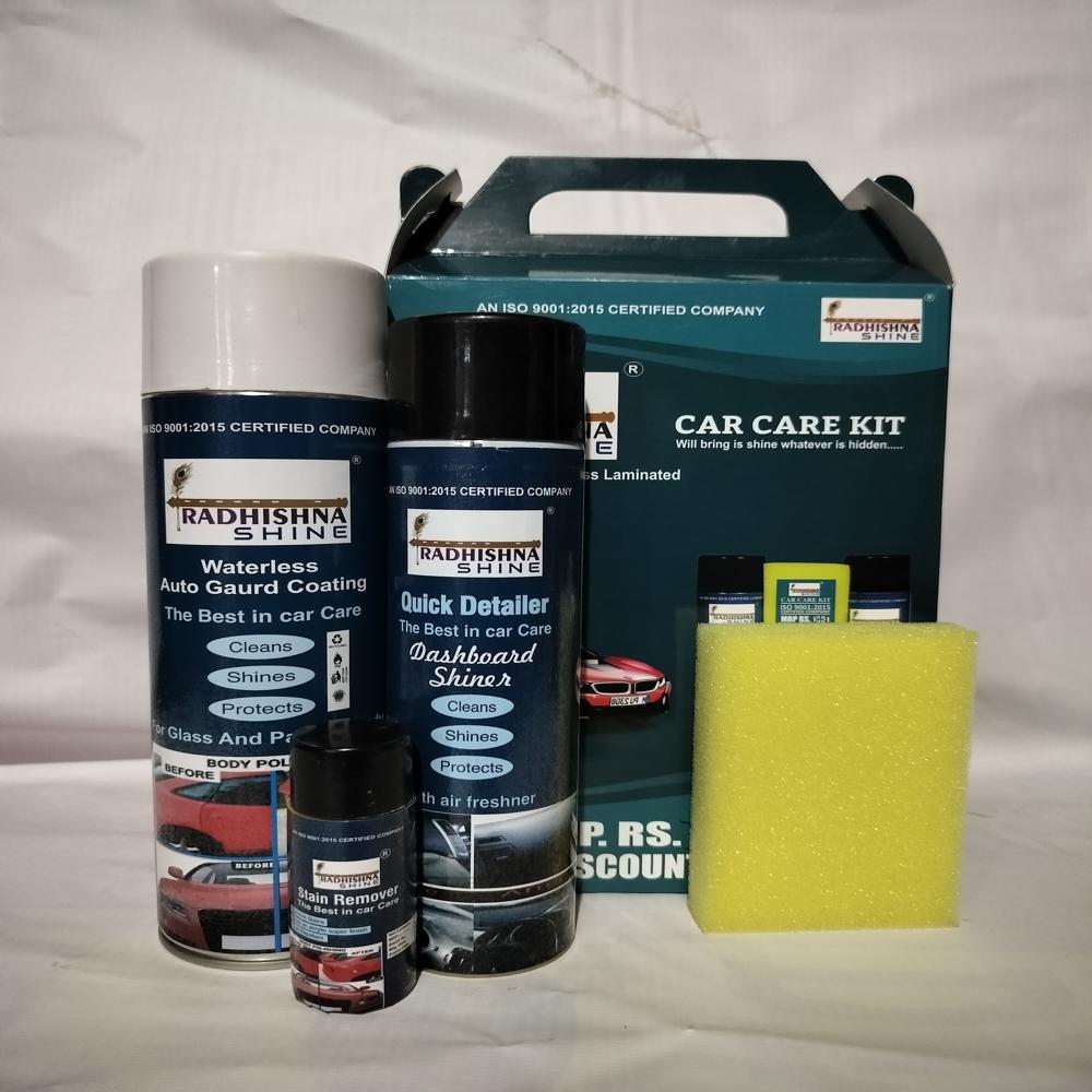 Radhishna Shine Car Care Kit Small (Foam Base) - Polish Type: Liquid