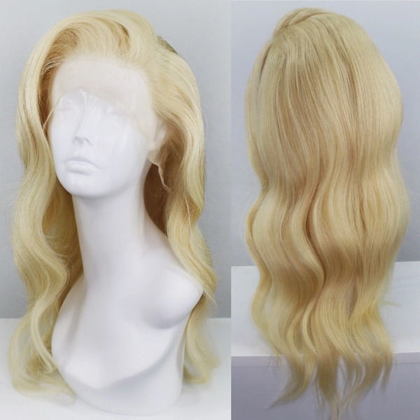 Blonde Frontal Lace Front wigs Human Hair 26Inches 200% Density Factory