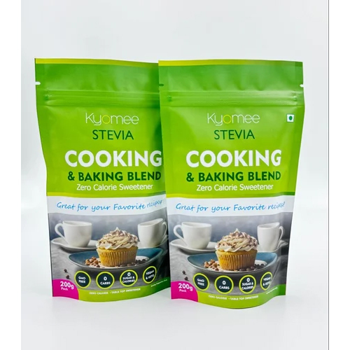 Kyomee Stevia Cooking & Baking Blend - 200g White Crystal Sugar Powder | Refined With 12 Months Shelf Life In Convenient Packet