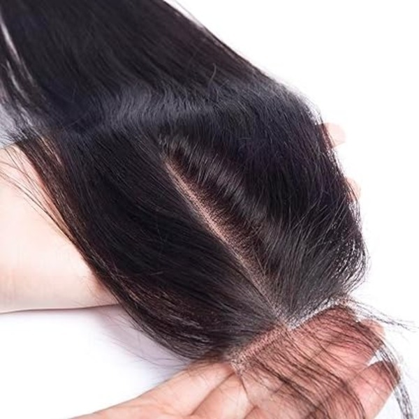 100% Human Hair With Baby Hair Straight Pre Plucked Lace Closure Free Remy Hair Lace Closure with Baby Hair for Woman Natural Color(8