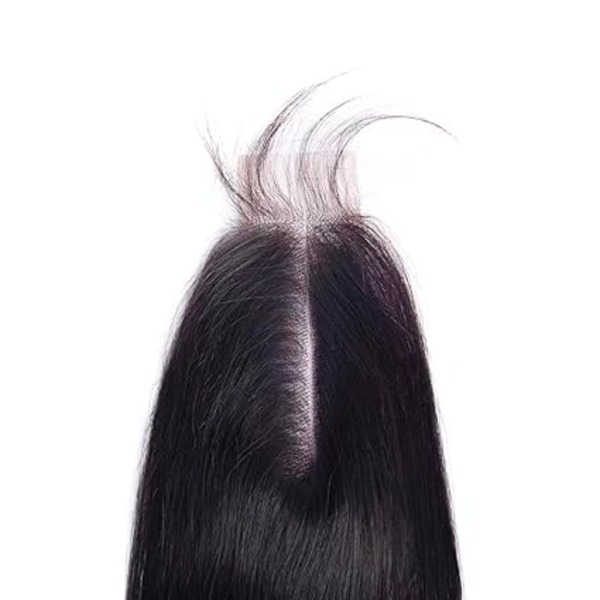 100% Human Hair With Baby Hair Straight Pre Plucked Lace Closure Free Remy Hair Lace Closure with Baby Hair for Woman Natural Color(8
