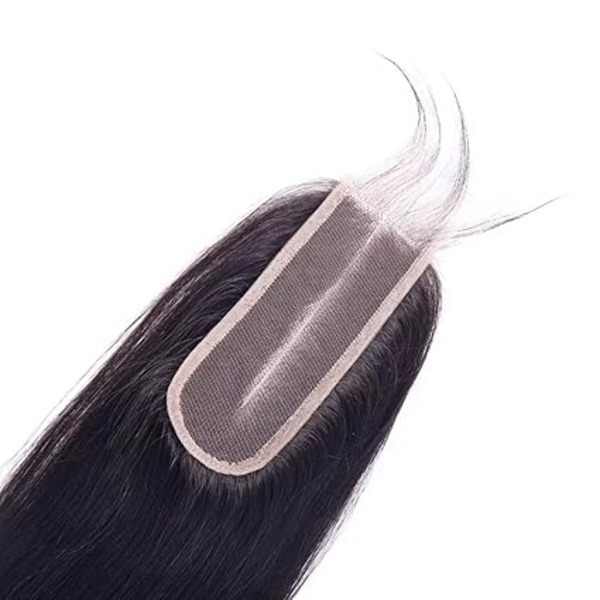 100% Human Hair With Baby Hair Straight Pre Plucked Lace Closure Free Remy Hair Lace Closure with Baby Hair for Woman Natural Color(8