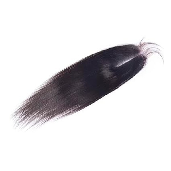 100% Human Hair With Baby Hair Straight Pre Plucked Lace Closure Free Remy Hair Lace Closure with Baby Hair for Woman Natural Color(8