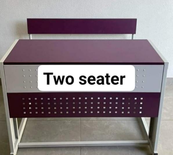 2 Seater Classroom Desk Bench - Color: Black