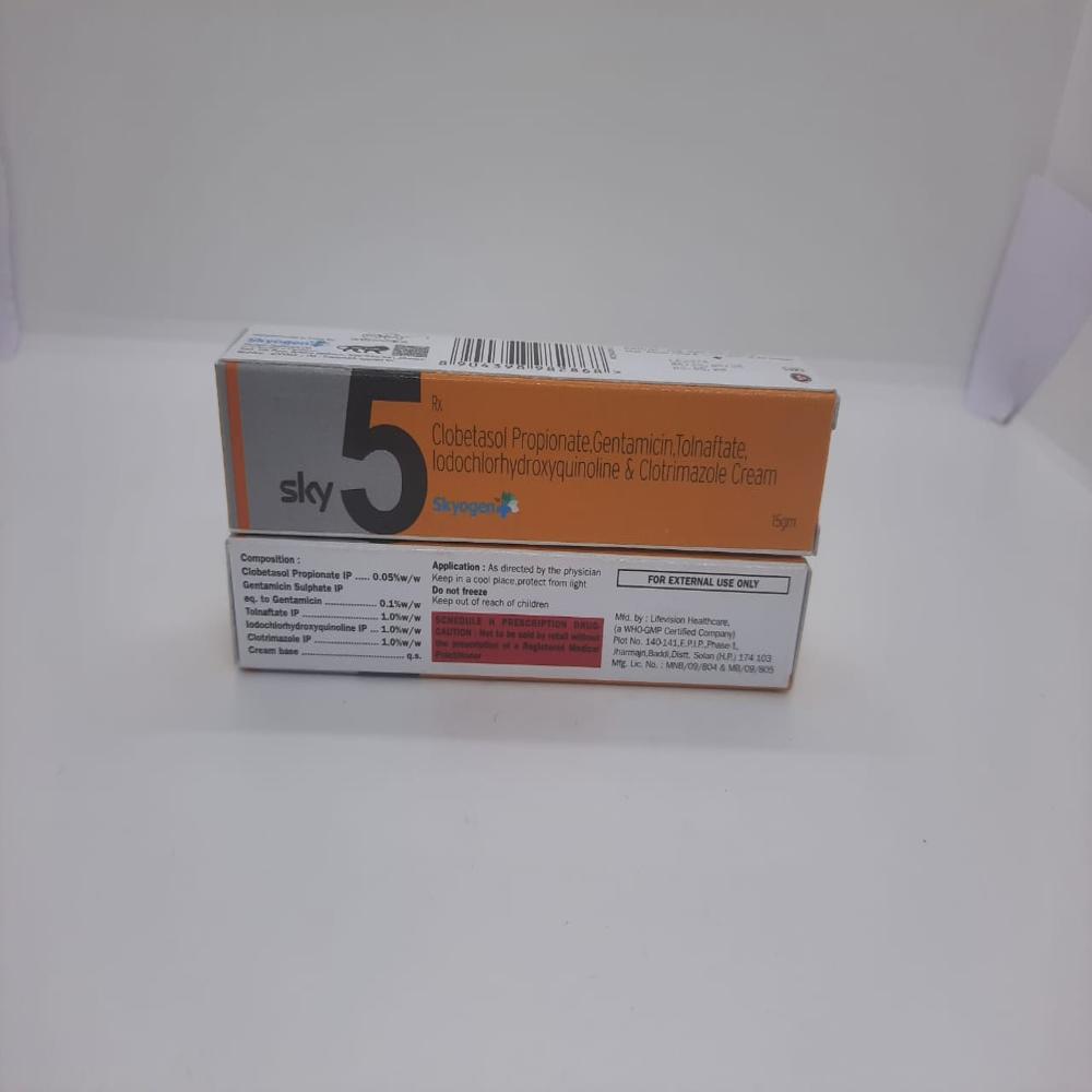 CLOBETASOL PROPIONATE 0.05%W/W GENTAMICIN, 0.1%W/W TOLNAFTATE 1.0%W/W CLOTRIMAZOLE 1.0%W/W IODOCHLORHYDROXYQUINOLINE 1.0%W/W
