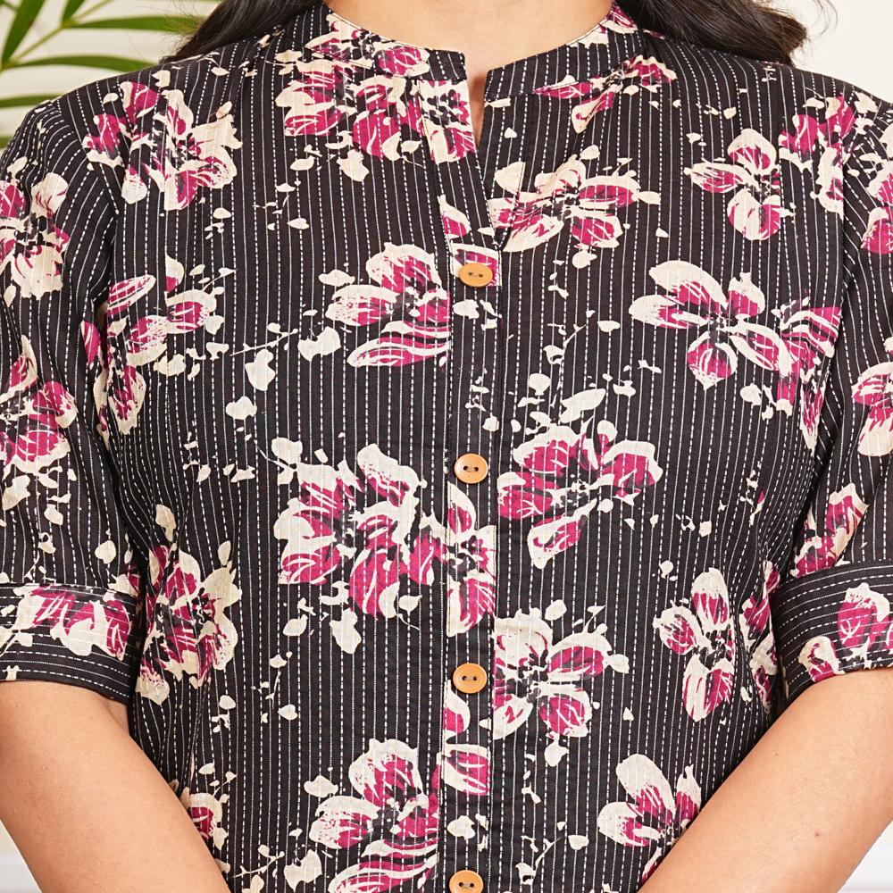 Black Katha Long Kurti
