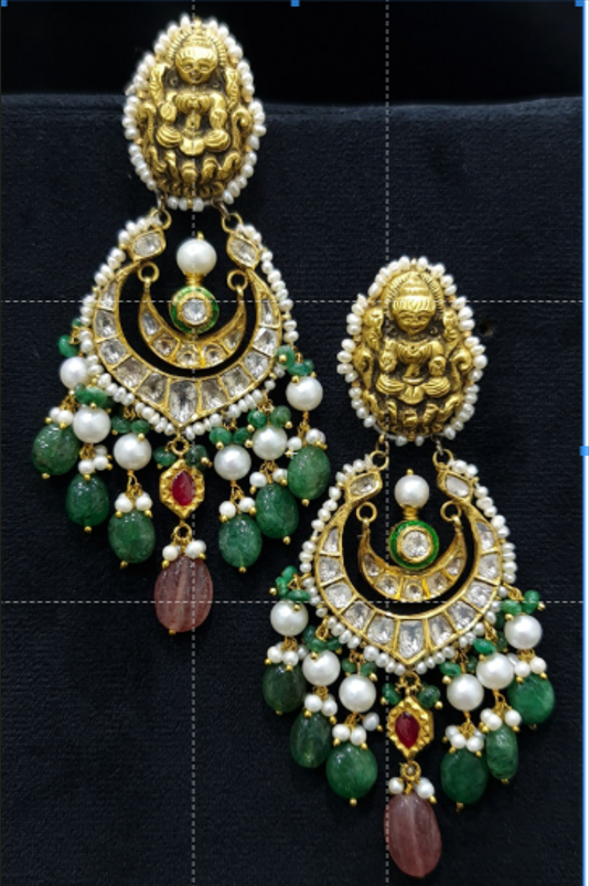 Uncut Diamond Polki Gold Long Set