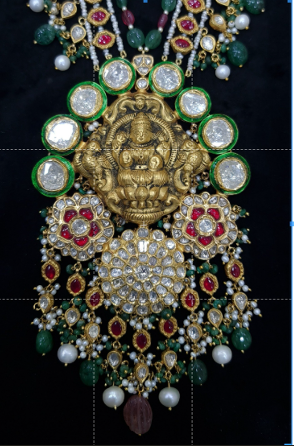 Uncut Diamond Polki Gold Long Set