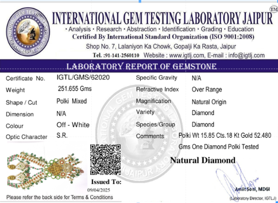 Uncut Diamond Polki Gold Long Set