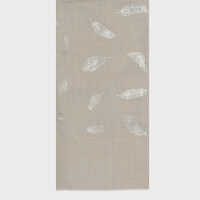 White Silk Wool Foil Print Scarve