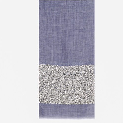 Blue Silk Wool Sequin Scarve