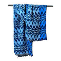Designer Fine Wool Jacquard Stole - Color: Blue