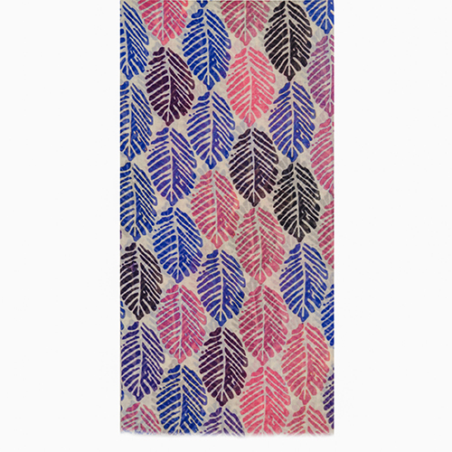 Purple Blue Fine Wool Print Scarve