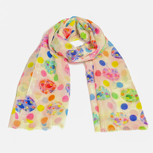 Multi Fine Wool Print Scarve - Feature: Dryclean