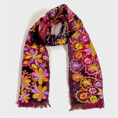 Fine Wool Embroidery Scarve