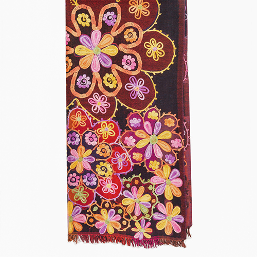 Fine Wool Embroidery Scarve
