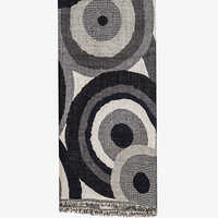 Grey Black Fine Wool Jacquard Scarve