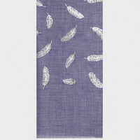 Blue Silk Wool Foil Print Scarve