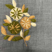 Grey Silk Wool Hand Embroidery Scarve