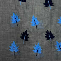 Grey Silk Wool Hand Embroidery Scarve