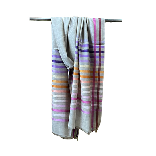 Silk Wool Stripes Stole