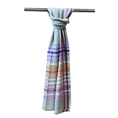 Silk Wool Stripes Stole