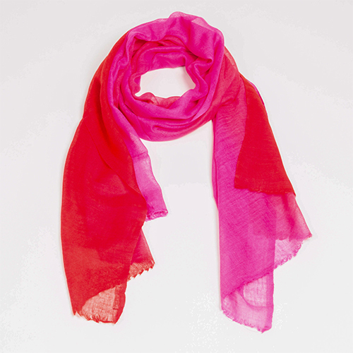 Red-Pink Fine Wool Ombre Stole