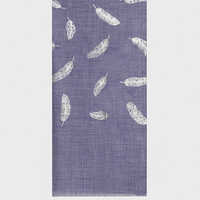 Blue Silk Wool Foil Print Scarve