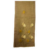 70x180 CM Dark Beige Silk Wool Hand Embroidery Scarve