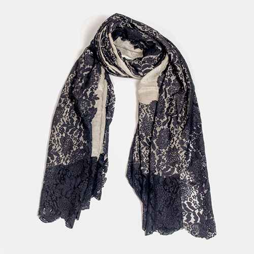Silk 85 Wool Lace Designs Scarve