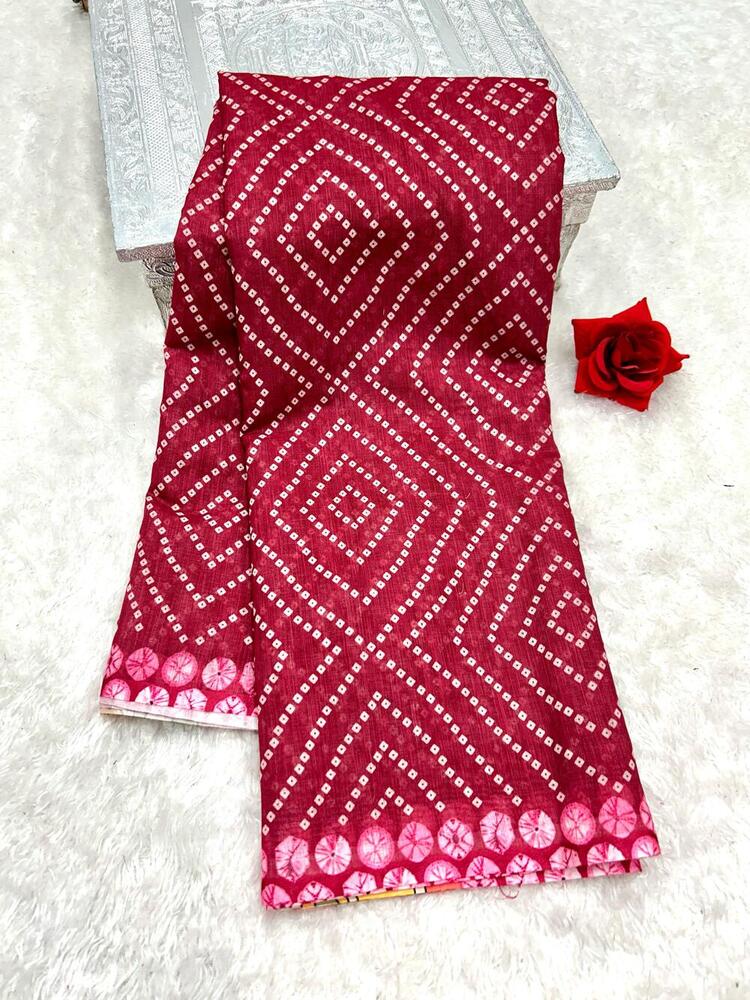 Bandhani Saree - Bust Size: 40 Inch (In)