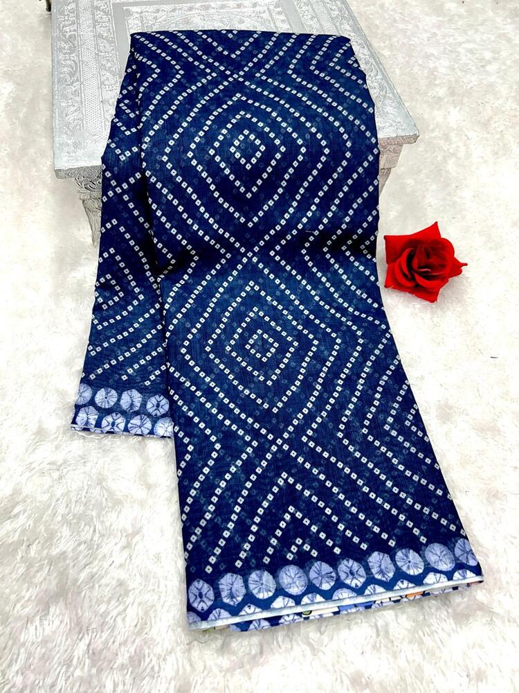 Bandhani Saree - Bust Size: 40 Inch (In)