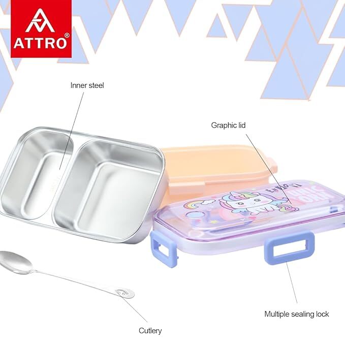 Lunch Deluxe 2 Lunch Box with Inner Stainless Steel