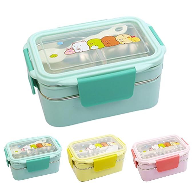 Stainless Steel Kids Picnic Food Storage Separated Portable