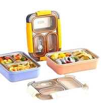 Ornateglow Lunch Box for School Kids  Compartment Lunch Box with Stainless Steel Case,